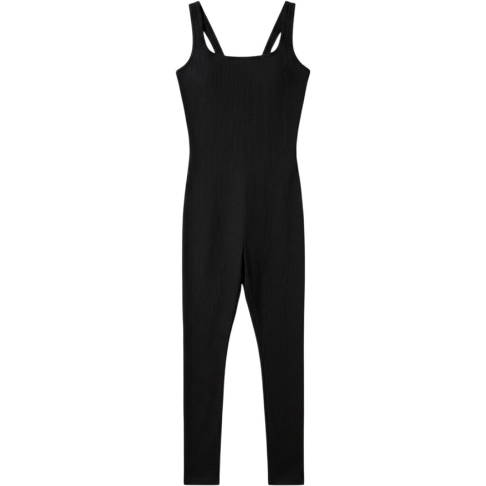 Halara Ribbed Jumpsuit Black 7/8 Built in Bra size XS NWT